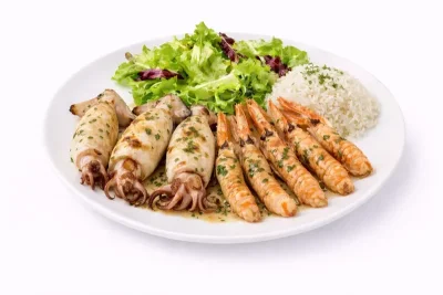 CALAMARI E SCAMPI ALLA GRIGLIA