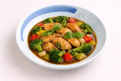 POULET FERMIER À LA SAUCE BASILIC