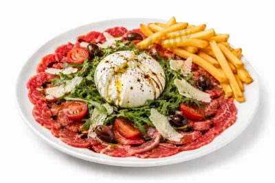 CARPACCIO DE BOEUF ET BURRATA