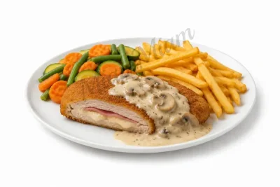 CORDON BLEU PANÉ CRÈME CHAMPIGNONS
