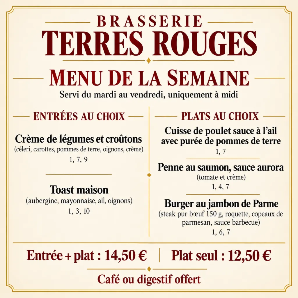 MENU DE LA SEMAINE